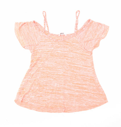 Womens UK Size 10 Peacocks Orange Basic Blouse