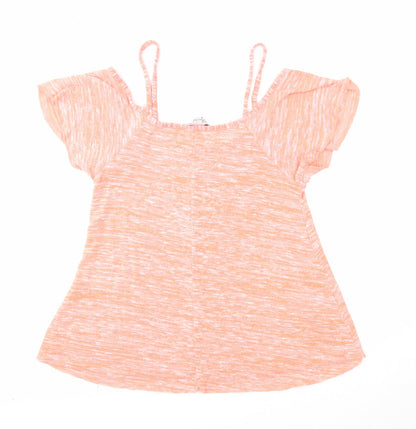 Womens UK Size 10 Peacocks Orange Basic Blouse