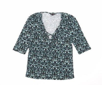 Womens UK Size 10 Topshop Black Basic Blouse