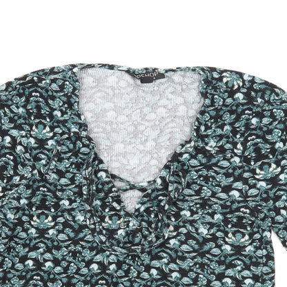 Womens UK Size 10 Topshop Black Basic Blouse