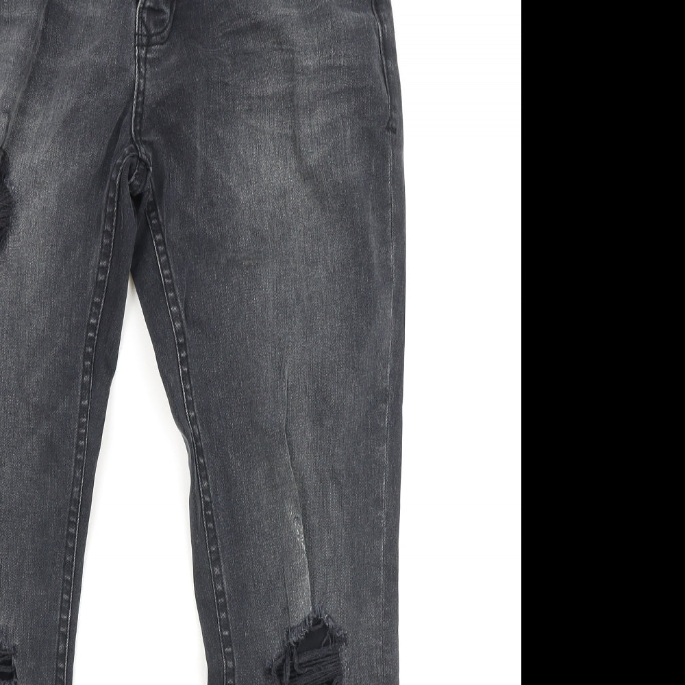 Mens UK Size 30 in Topman Slim Fit Straight Black Jeans