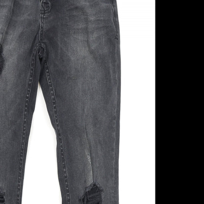 Mens UK Size 30 in Topman Slim Fit Straight Black Jeans