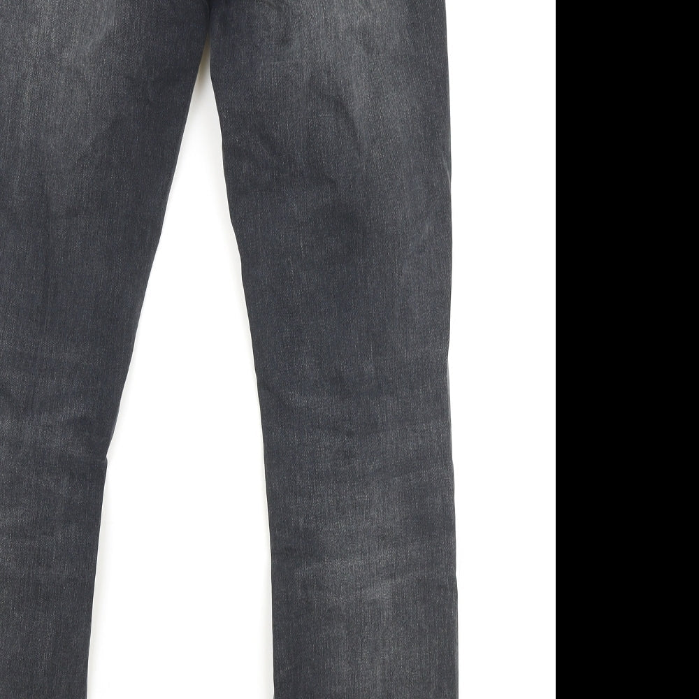 Mens UK Size 30 in Topman Slim Fit Straight Black Jeans