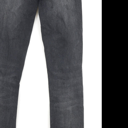 Mens UK Size 30 in Topman Slim Fit Straight Black Jeans