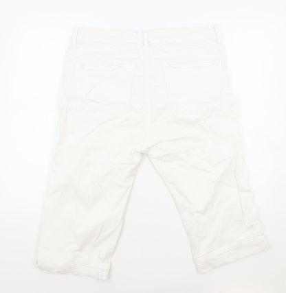 Pamlo Due Womens White Cotton Straight Jeans Size 34 in Regular Zip