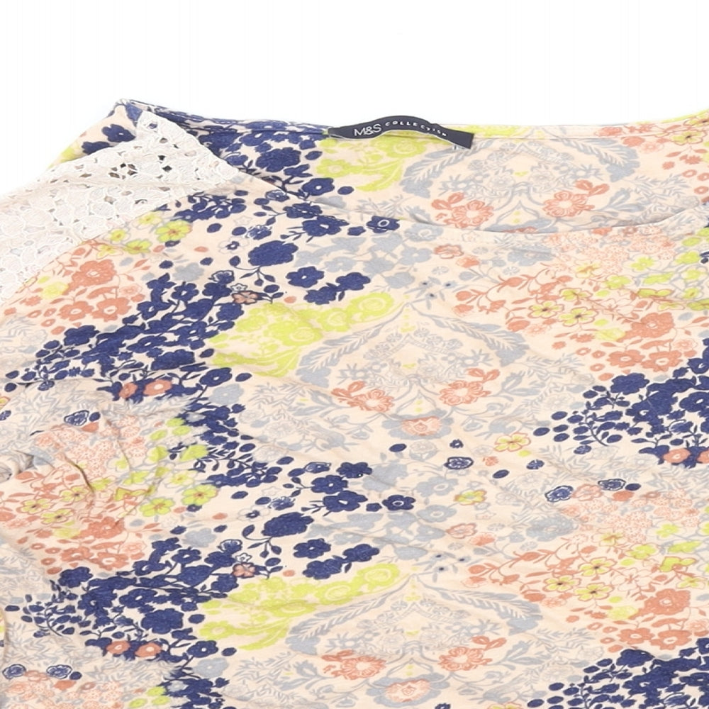 Womens UK Size 14 Marks and Spencer Multicoloured Basic Blouse