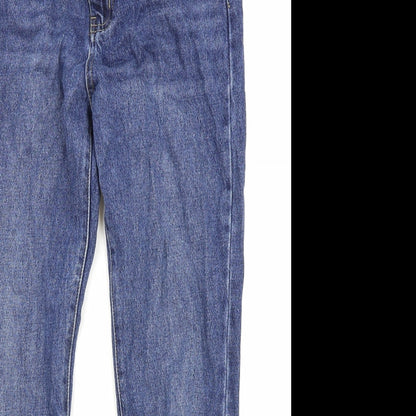 Preworn Womens Blue Cotton Straight Jeans Size L Regular Zip