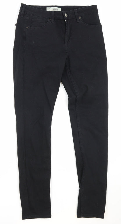 Topshop Womens Black Cotton Skinny Jeans Size 28 in Regular Zip