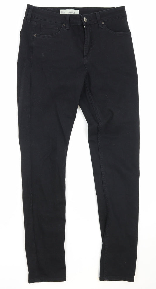 Topshop Womens Black Cotton Skinny Jeans Size 28 in Regular Zip