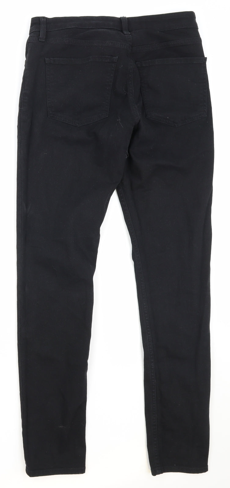 Topshop Womens Black Cotton Skinny Jeans Size 28 in Regular Zip
