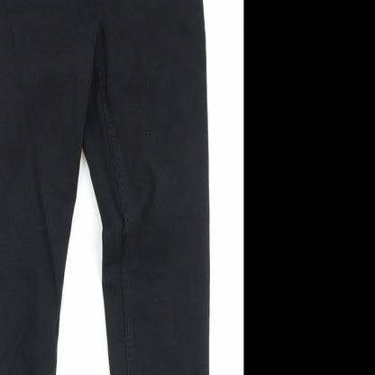 Topshop Womens Black Cotton Skinny Jeans Size 28 in Regular Zip