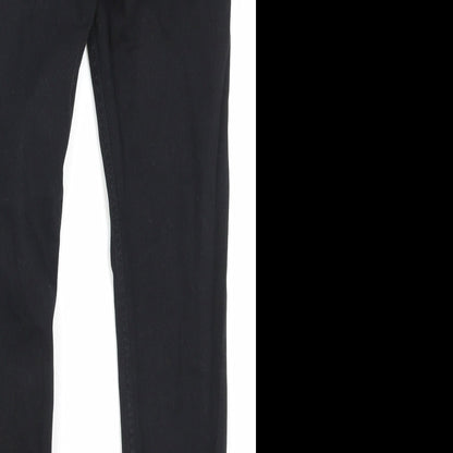 Topshop Womens Black Cotton Skinny Jeans Size 28 in Regular Zip