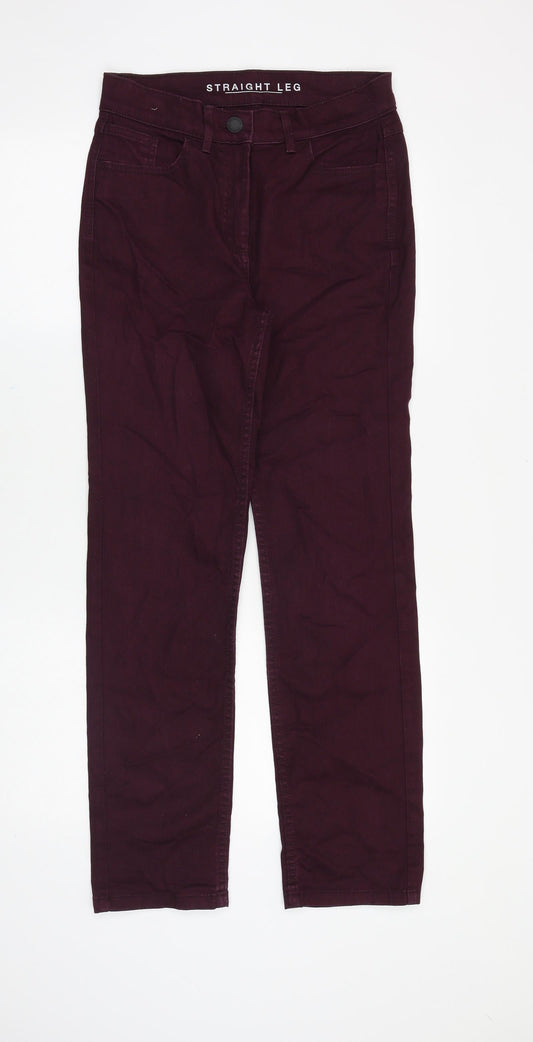 Womens UK Size 8 Marks and Spencer Regular Fit Straight Purple Jeans