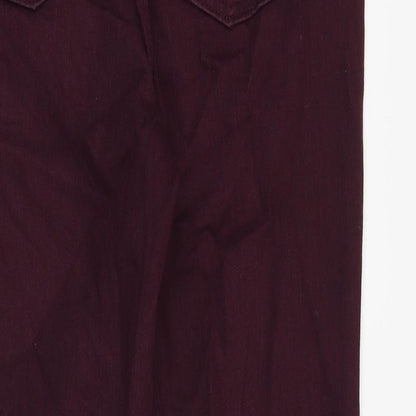 Womens UK Size 8 Marks and Spencer Regular Fit Straight Purple Jeans