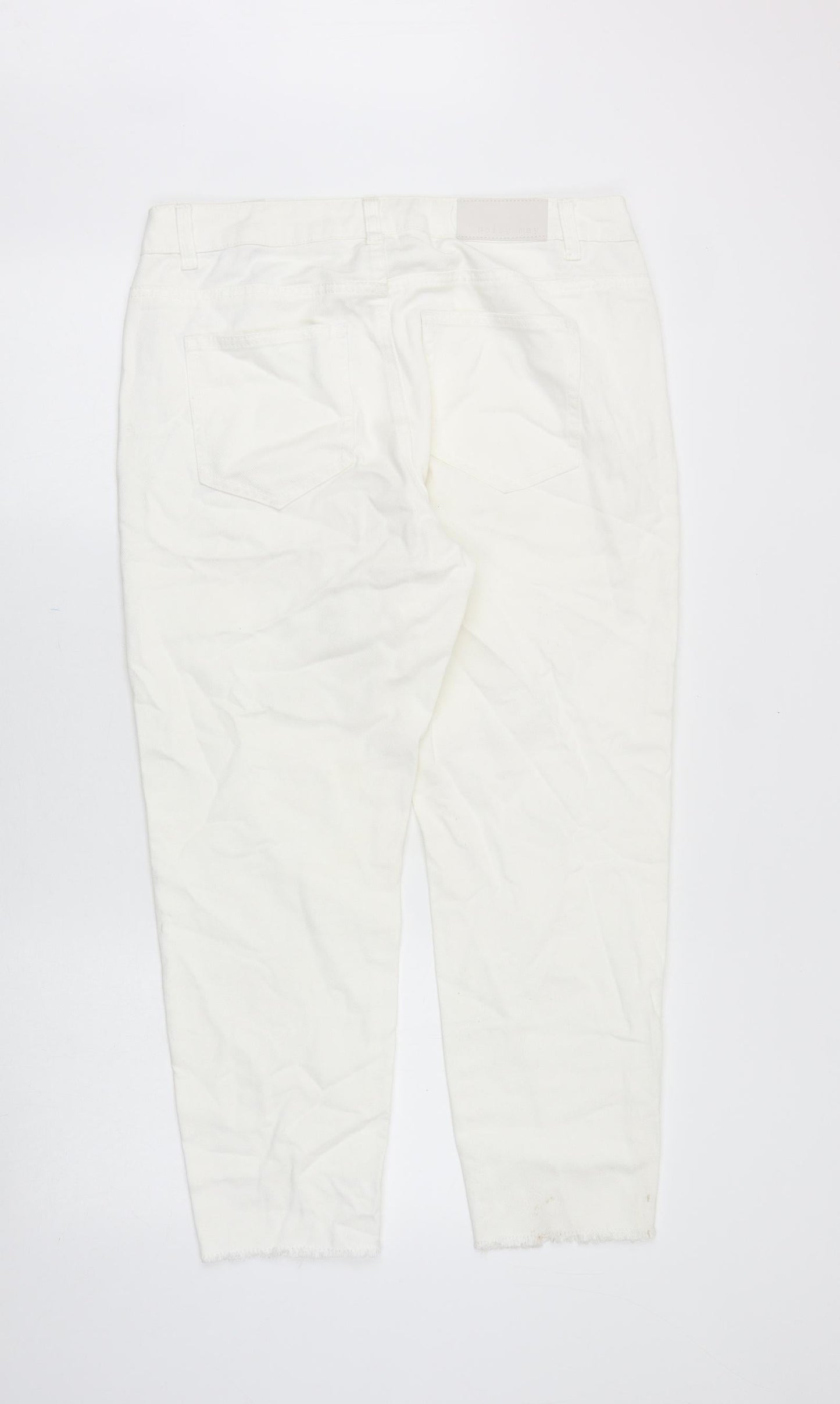 Noisy may Womens White Cotton Straight Jeans Size 31 in Regular Zip