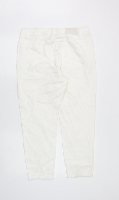 Noisy may Womens White Cotton Straight Jeans Size 31 in Regular Zip