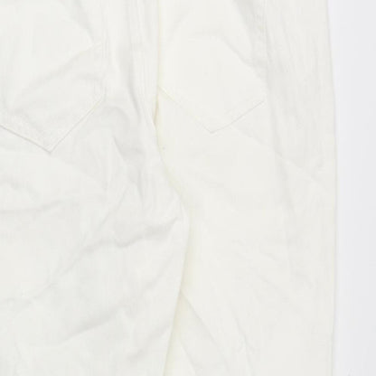 Noisy may Womens White Cotton Straight Jeans Size 31 in Regular Zip