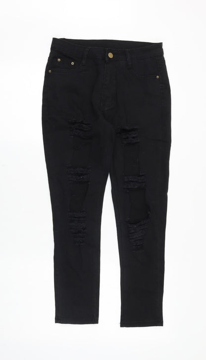 SheIn Womens Black Cotton Skinny Jeans Size S Regular Zip