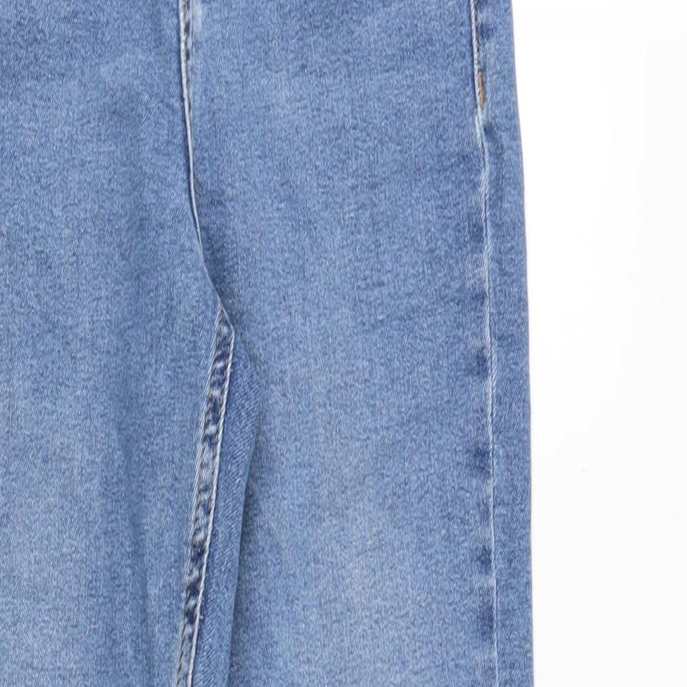 Topshop Womens Blue Cotton Skinny Jeans Size 26 in Slim Zip