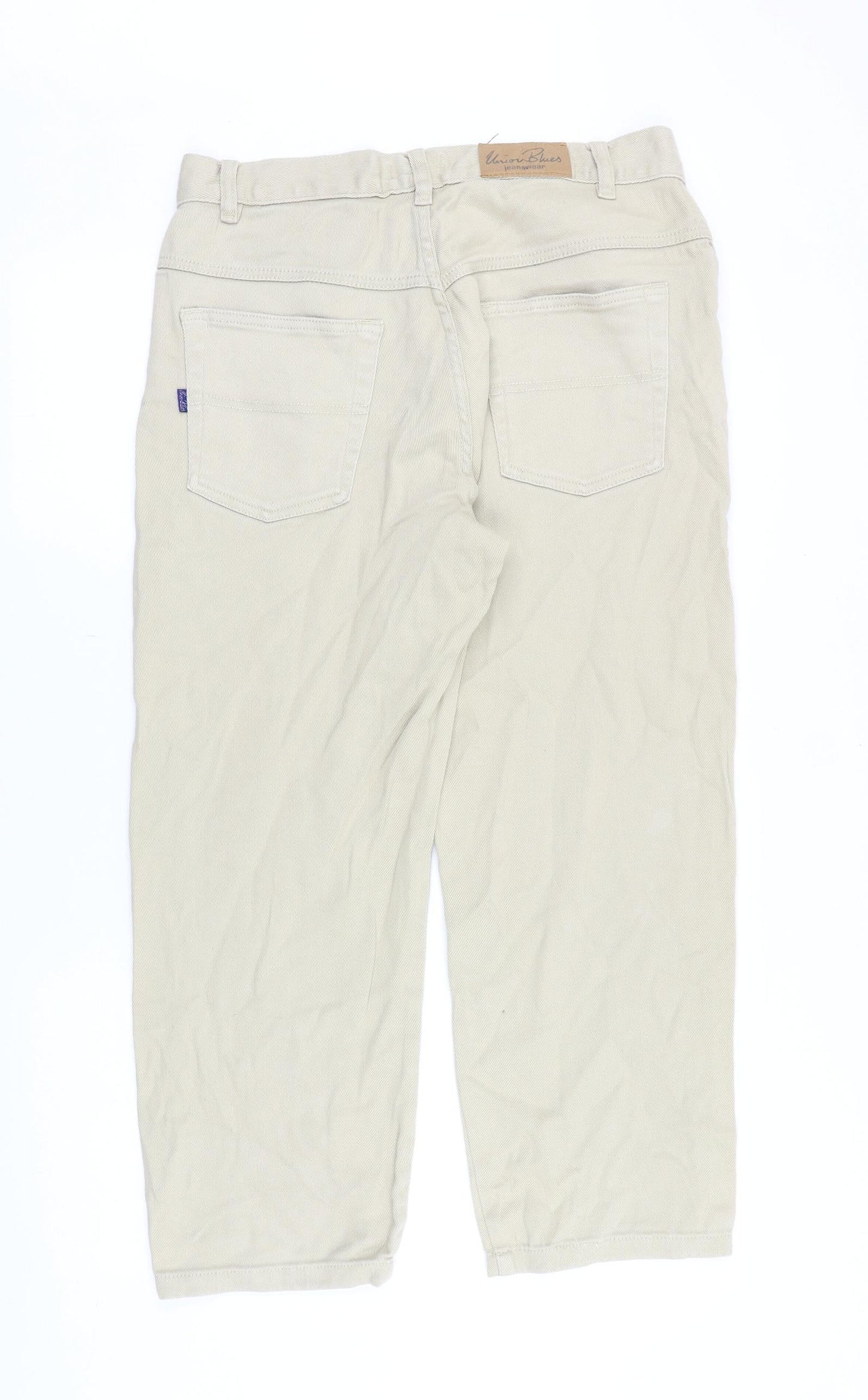 Mens UK Size 34 in Union Blues Regular Fit Straight Beige Jeans
