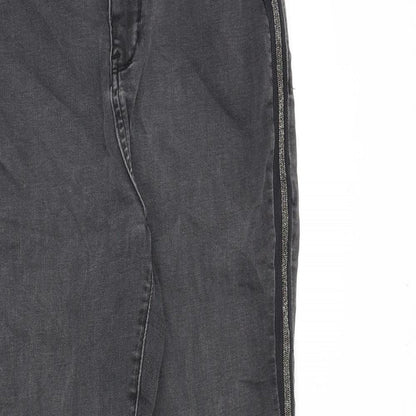 Mint Velvet Womens Grey Cotton Skinny Jeans Size 10 Slim Zip