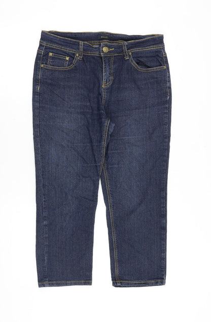 Bogari Womens Blue Cotton Straight Jeans Size 32 in Regular Zip