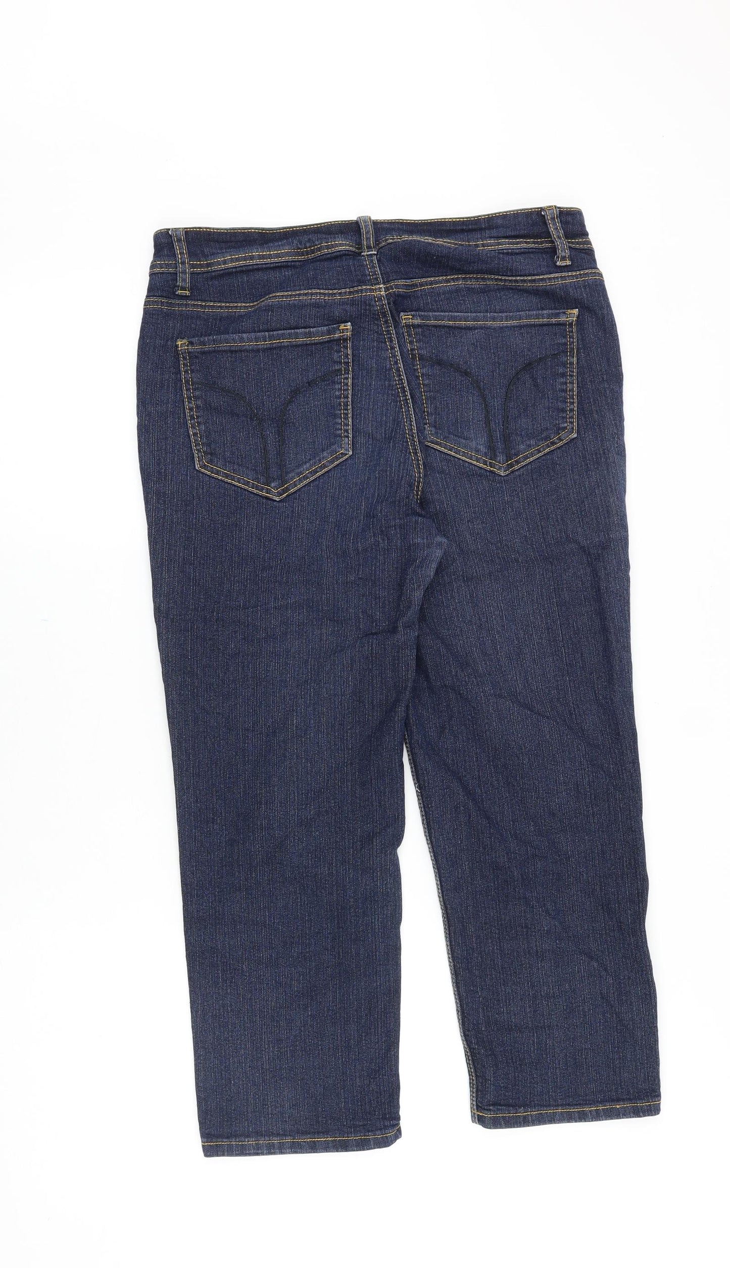 Bogari Womens Blue Cotton Straight Jeans Size 32 in Regular Zip