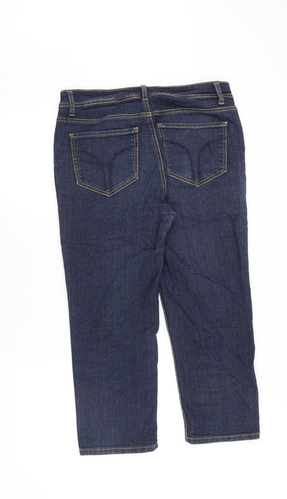 Bogari Womens Blue Cotton Straight Jeans Size 32 in Regular Zip