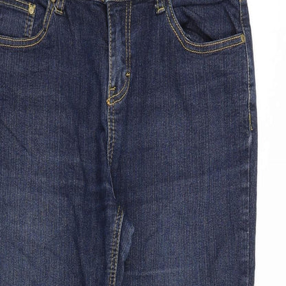 Bogari Womens Blue Cotton Straight Jeans Size 32 in Regular Zip