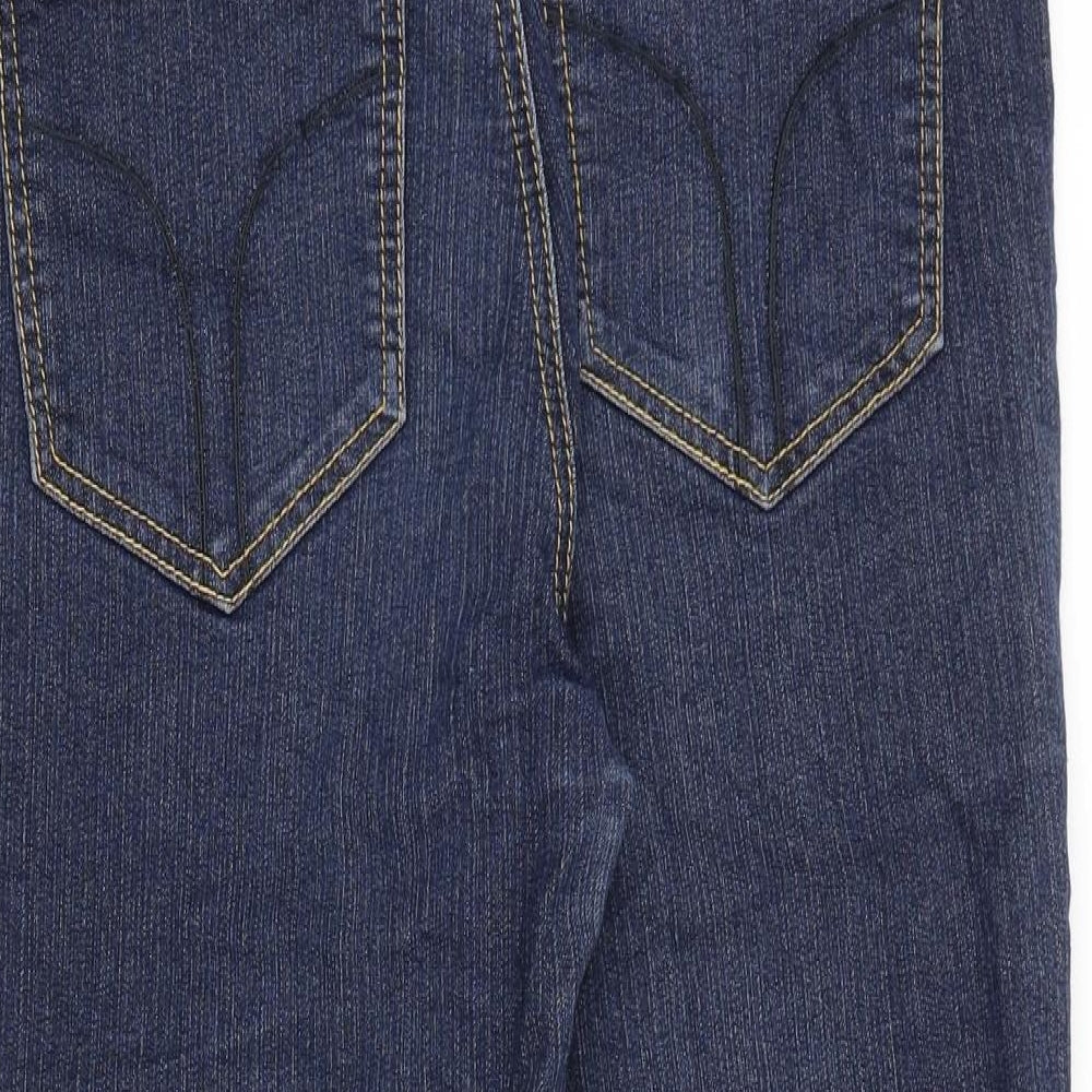 Bogari Womens Blue Cotton Straight Jeans Size 32 in Regular Zip