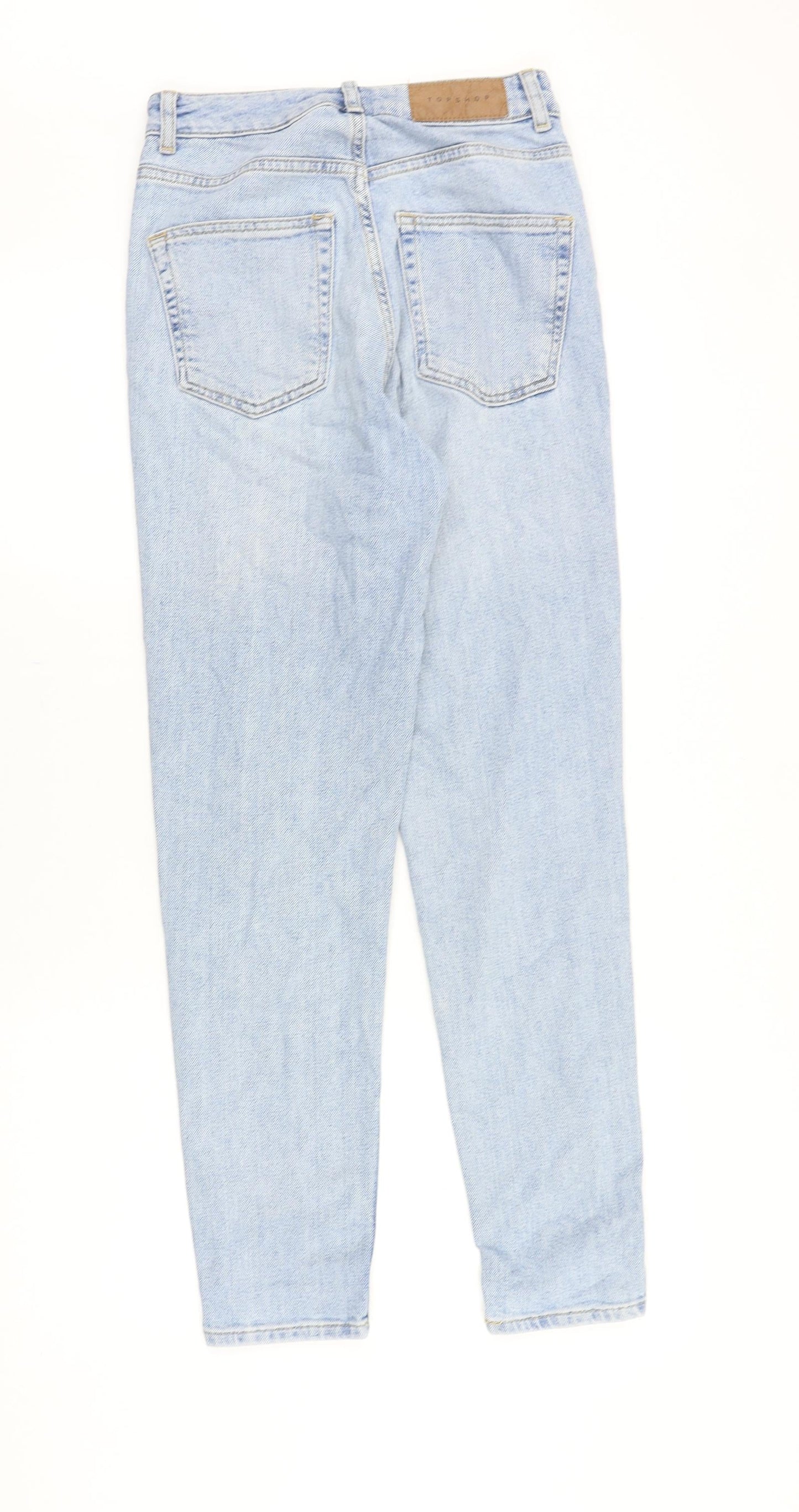 Topshop Womens Blue Cotton Skinny Jeans Size 26 in Regular Zip