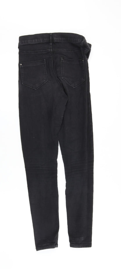 Dorothy Perkins Womens Black Cotton Skinny Jeans Size 8 Slim Zip