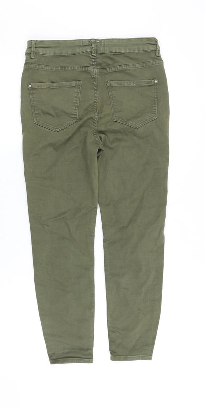 New Look Womens Green Cotton Skinny Jeans Size 28 in Slim Zip