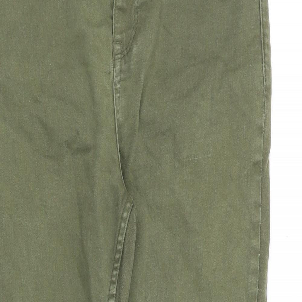 New Look Womens Green Cotton Skinny Jeans Size 28 in Slim Zip