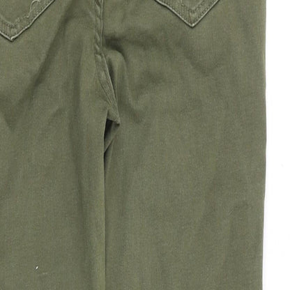New Look Womens Green Cotton Skinny Jeans Size 28 in Slim Zip