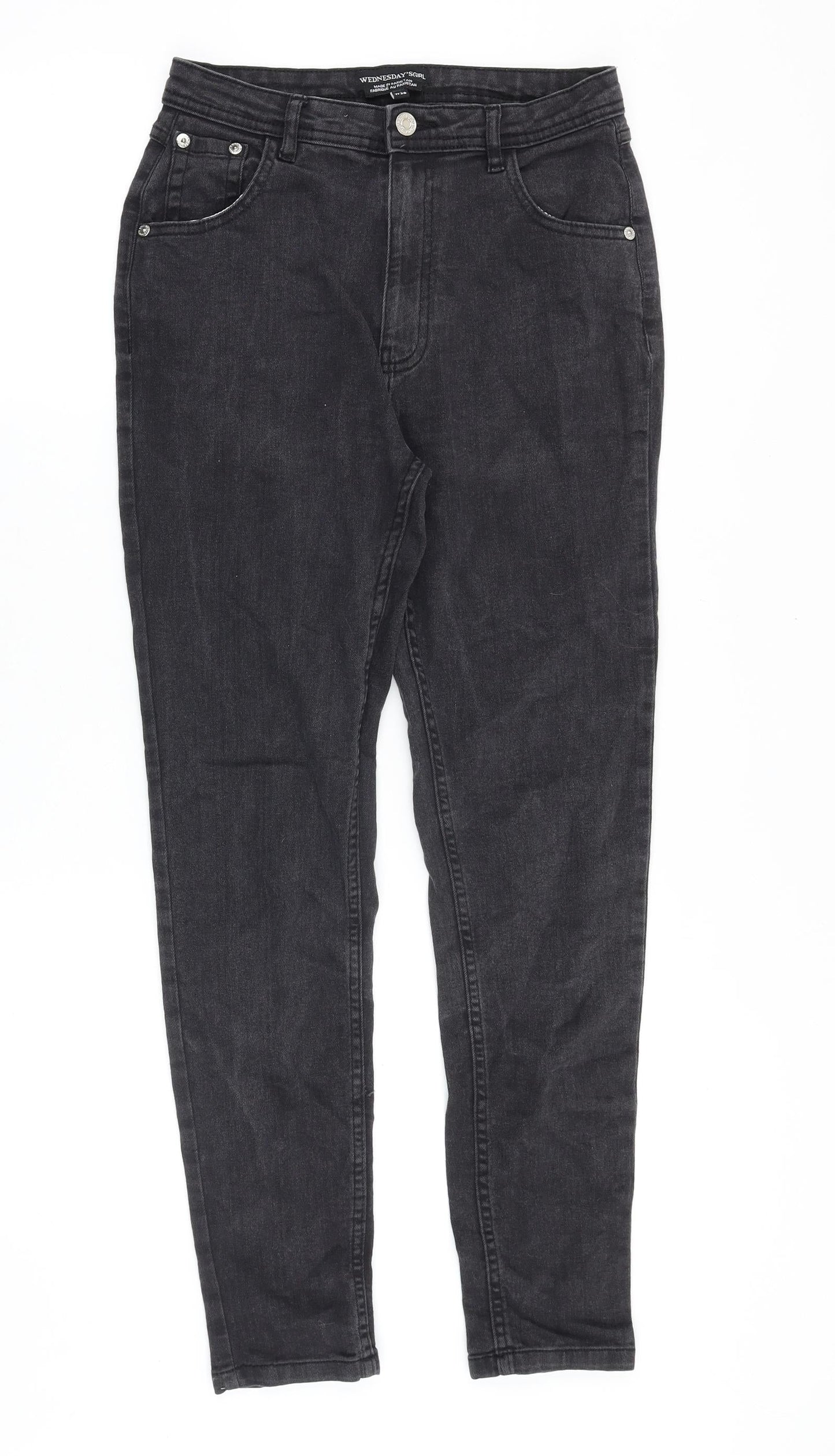 WEDNESDAY'S GIRL Womens Black Cotton Skinny Jeans Size 26 in Regular Zip