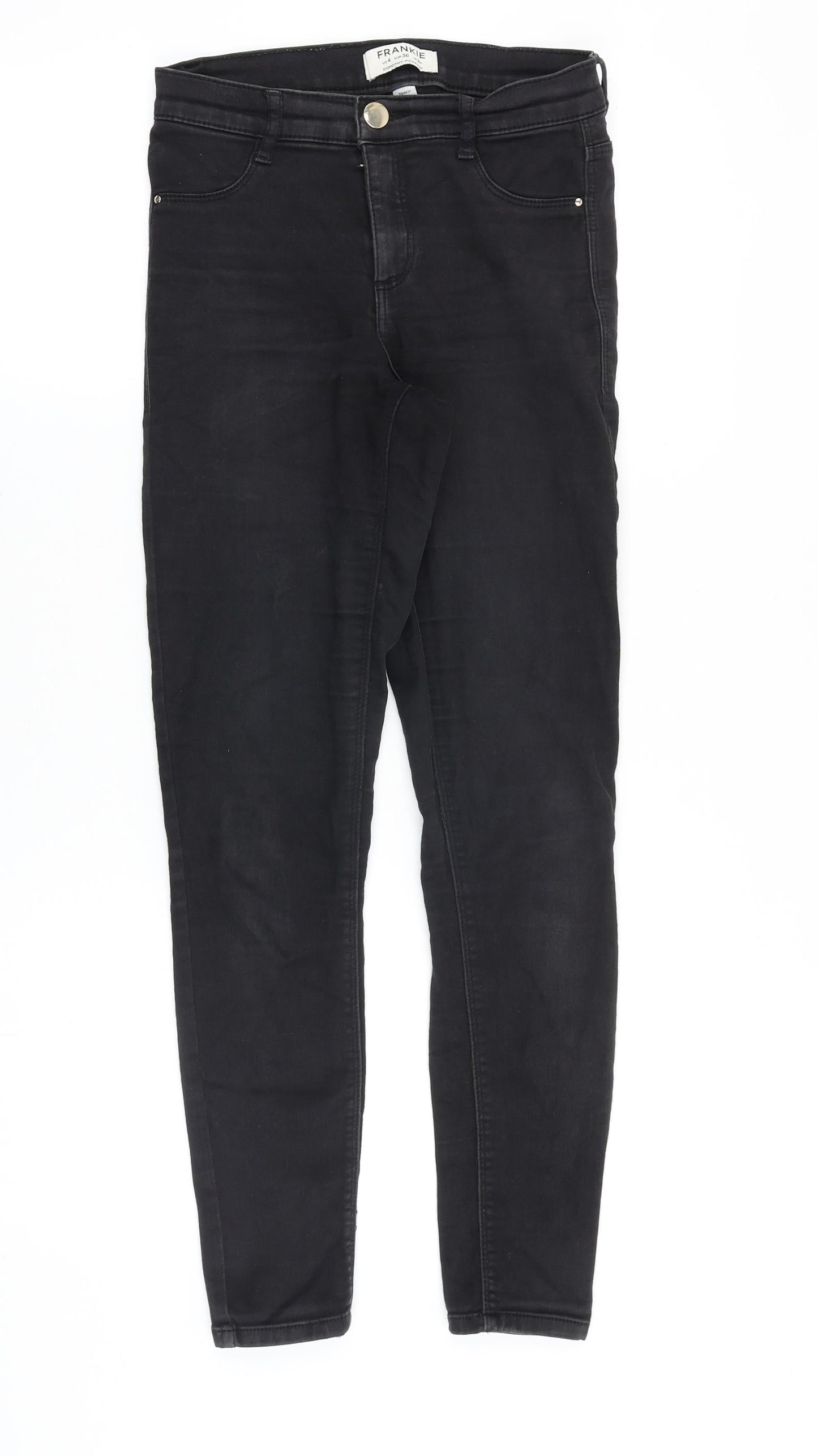 Dorothy Perkins Womens Black Cotton Skinny Jeans Size 8 Slim Zip