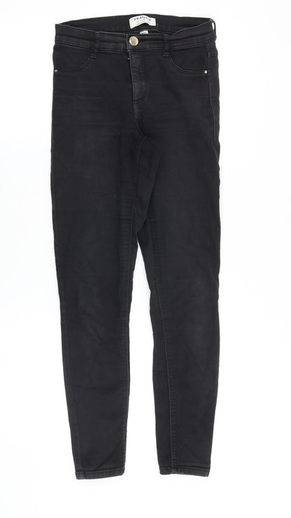 Dorothy Perkins Womens Black Cotton Skinny Jeans Size 8 Slim Zip