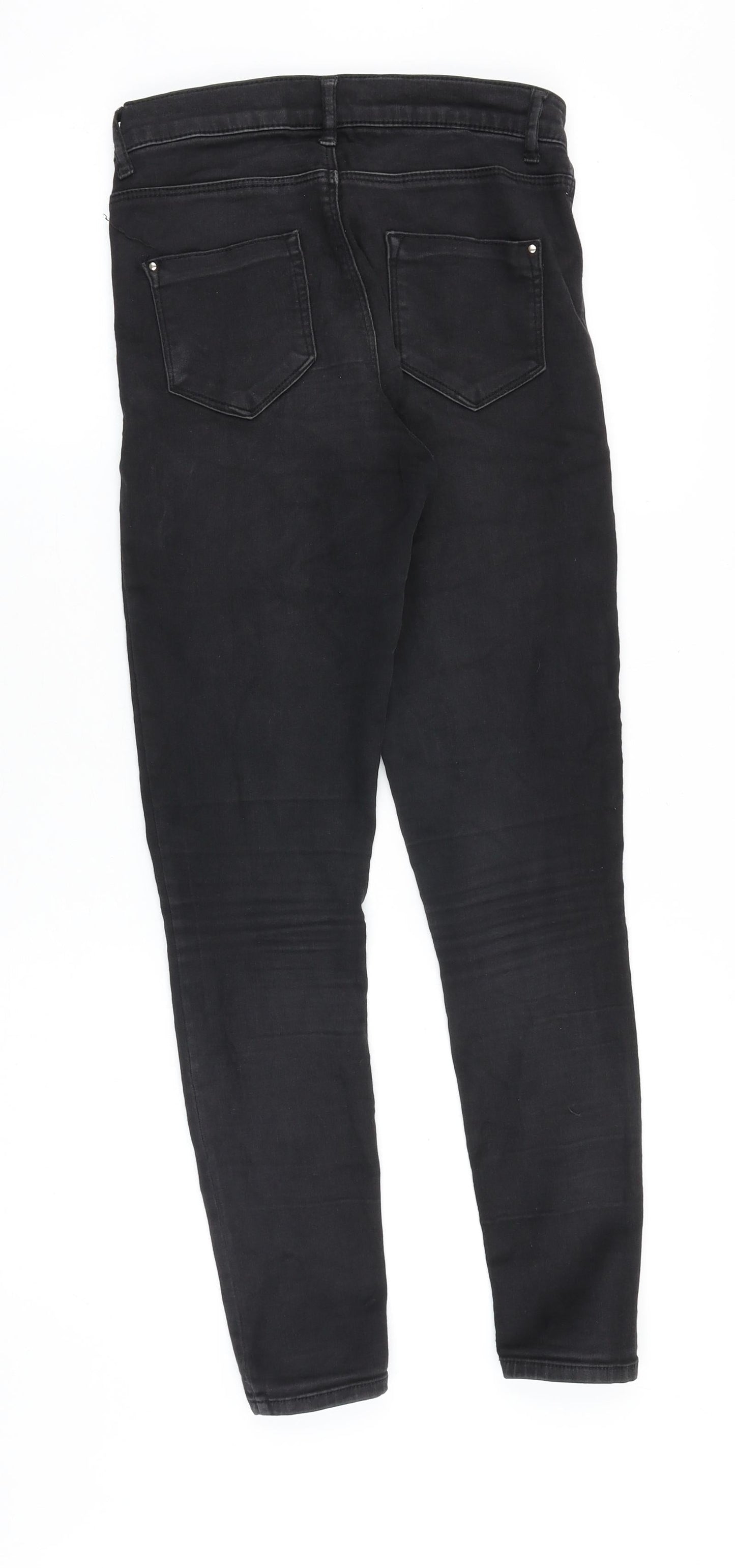 Dorothy Perkins Womens Black Cotton Skinny Jeans Size 8 Slim Zip