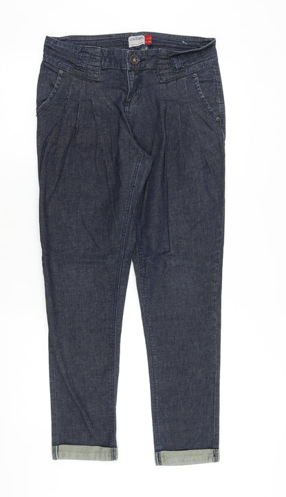 Select Denim Womens Blue Cotton Straight Jeans Size 12 Regular Zip