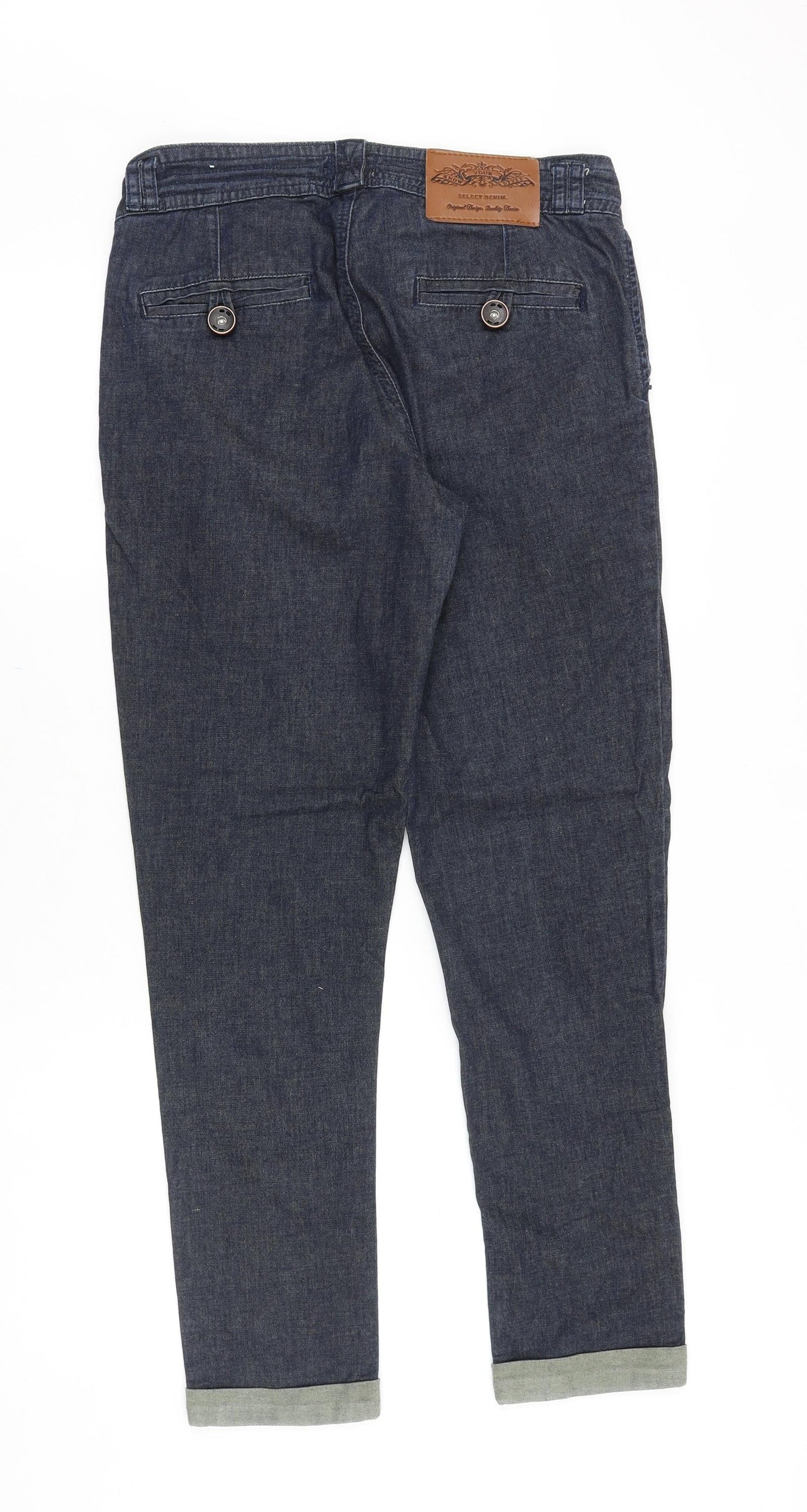 Select Denim Womens Blue Cotton Straight Jeans Size 12 Regular Zip