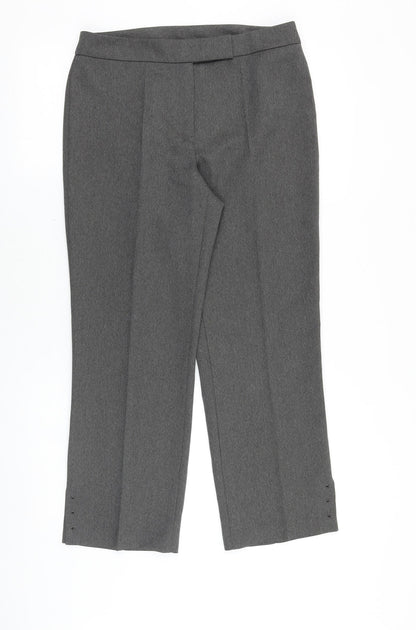 Womens UK Size 10 Marks and Spencer Regular Fit Dress Pants Grey Trousers