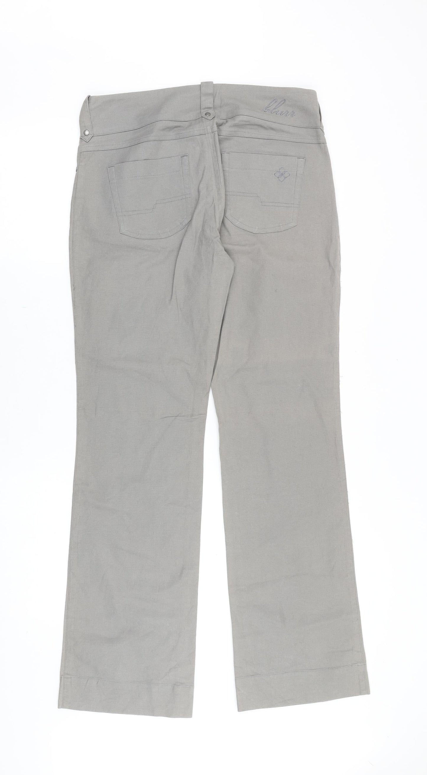 Blurr Womens Grey Cotton Straight Jeans Size 32 in Regular Zip