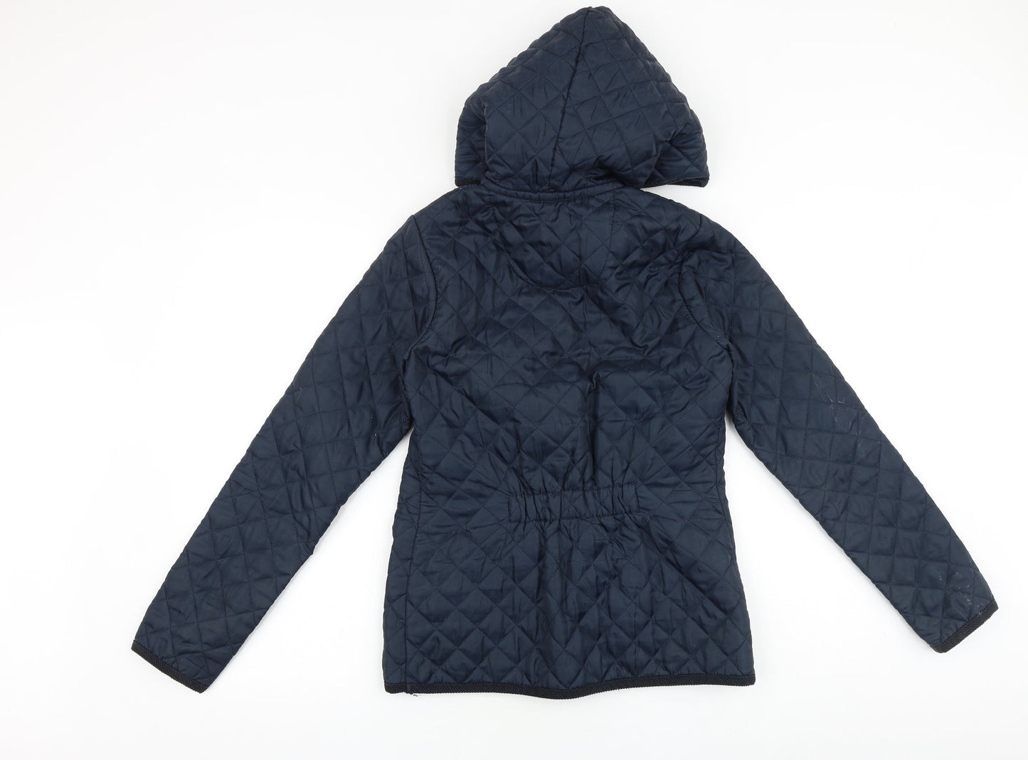 New Look Womens Blue Quilted Coat Size 10 Snap