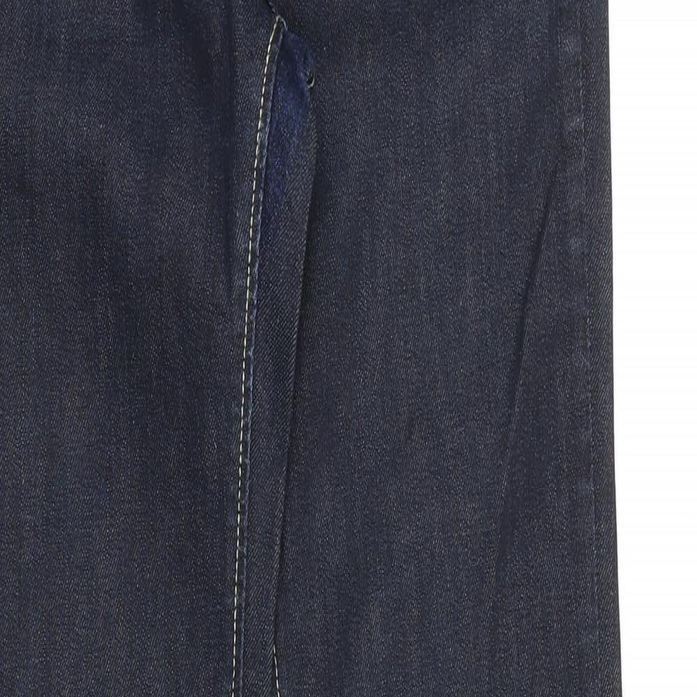 Promod Womens Blue Cotton Straight Jeans Size 28 in Regular Zip