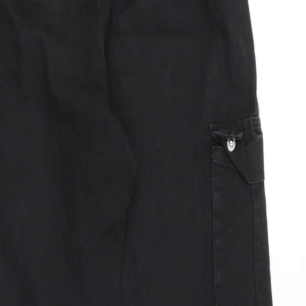 PRETTYLITTLETHING Womens Black Cotton Tapered Jeans Size 4 Regular