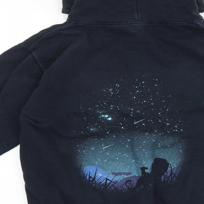 Awdis Mens Blue Cotton Full Zip Hoodie Size M