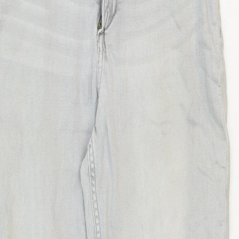& Denim Girls Grey Cotton Straight Jeans Size 14 Years Regular Zip