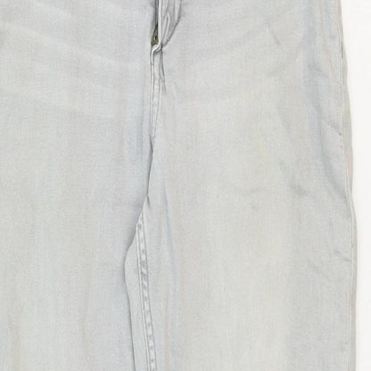 & Denim Girls Grey Cotton Straight Jeans Size 14 Years Regular Zip