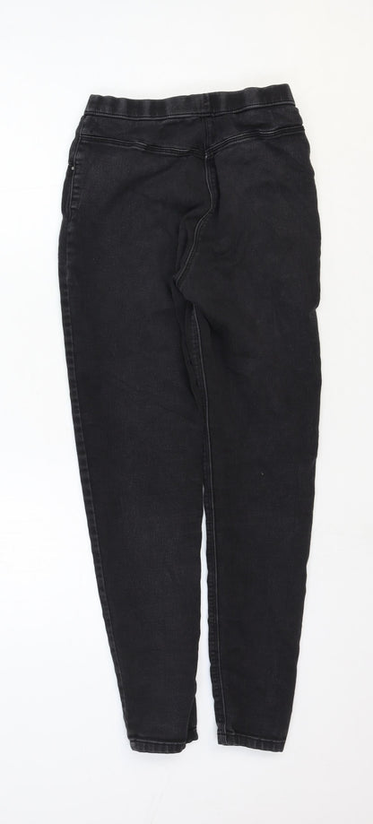 Marks and Spencer Girls Black Cotton Skinny Jeans Size 13-14 Years Regular